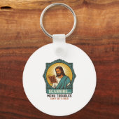 Porte-clés Jésus Code QR flou ne scannera pas Menu Humour Tec (Recto)