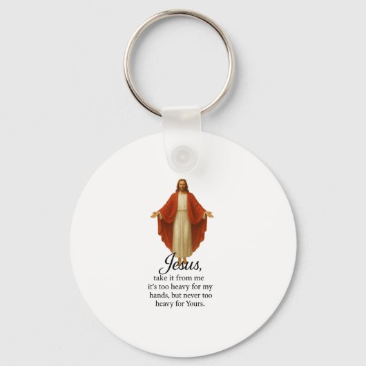 Porte-clés Jésus en rouge et blanc (Recto)