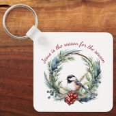 Porte-clés JÉSUS EST LA RAISON DE LA SAISON Citation de Noël (Recto)