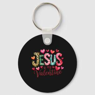 Porte-clés Jésus est ma Saint-Valentin Cœur chrétien religieu