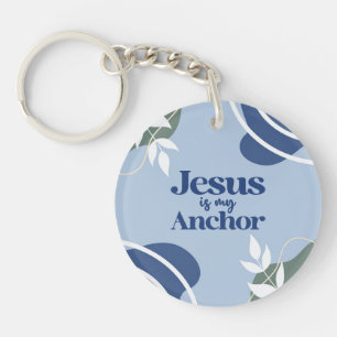 Porte-clés Jésus est Mon Ancre Floral Christian Cadeau