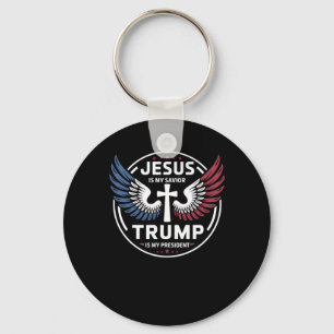 Porte-clés Jésus Est Mon Sauveur Trump Est Mon Président - Pa