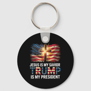 Porte-clés Jésus est mon sauveur Trump est mon président pro-