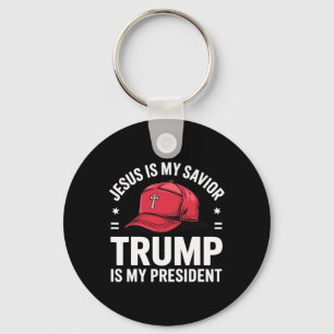 Porte-clés Jésus est mon sauveur Trump est mon président Reli