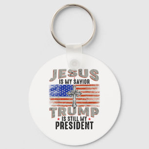 Porte-clés Jésus Est Mon Sauveur Trump Est Toujours Mon Prési