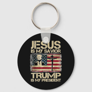 Porte-clés Jésus est mon sauveur Trump mon président chrétien
