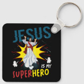 Porte-clés Jésus Est Mon Superhéros Mignonne Puissante Comi C (Dos)