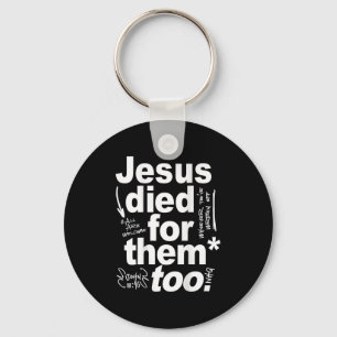 Porte-clés Jésus est mort pour eux aussi - Amoureux de Jésus