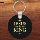 Porte-clés Jésus Est Roi _ Conception De Foi Chrétienne (Recto)