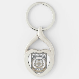 Porte-clés Jésus et baseball Christianisme vintage