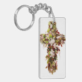 Porte-clés Jésus Fleur de Pâques croix de dimanche  (Devant gauche)