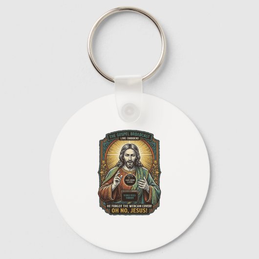 Porte-clés Jésus Fond noir Couverture de webcam oubliée Virtu (Recto)