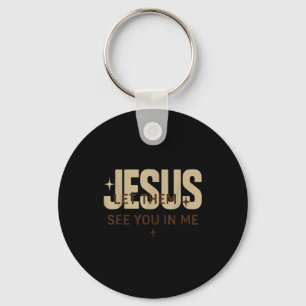 Porte-clés Jésus, laissez-les vous voir en moi, verset de la