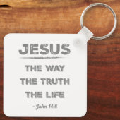 Porte-clés Jésus : Le Chemin, la Vérité, la Vie (Verso)