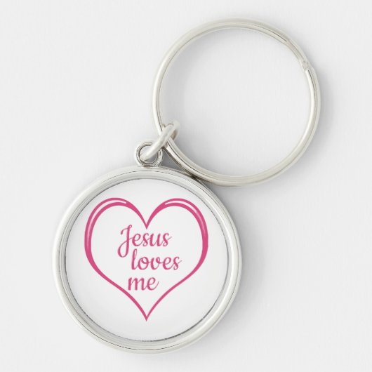Porte-clés JÉSUS M'AIME dans le cœur (Devant)
