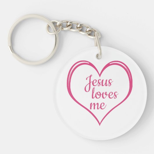 Porte-clés JÉSUS M'AIME dans le cœur (Devant)