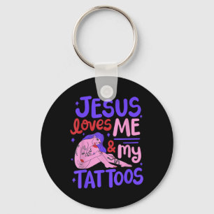 Porte-clés Jésus M'Aime Et Mes Tatouages