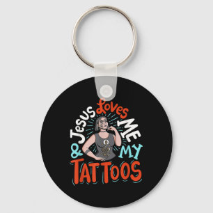 Porte-clés Jésus M'Aime Et Mes Tatouages