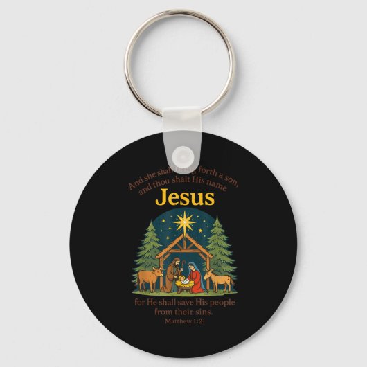 Porte-clés Jesus Nativity Christian Christmas Bible Pjs Toddl (Recto)