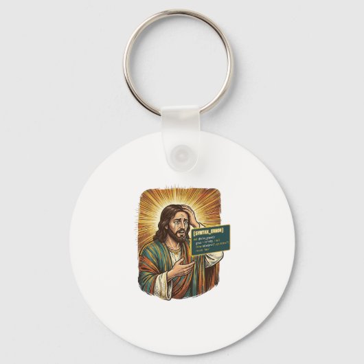 Porte-clés Jésus pleurant Erreur de syntaxe Codage Programmeu (Recto)