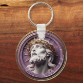 Porte-clés Jésus regarde dans les cieux avec des épines (Recto)