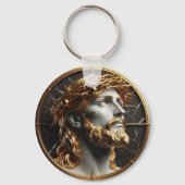 Porte-clés Jésus regarde dans les cieux avec des épines (Recto)