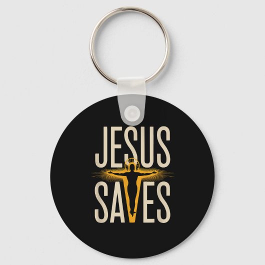 Porte-clés Jésus Sauve Dévotion Foi Chrétienne Croyant (Recto)
