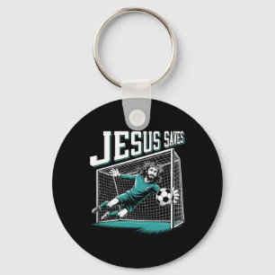 Porte-clés Jésus Sauve Gardien de but de football Gardien de