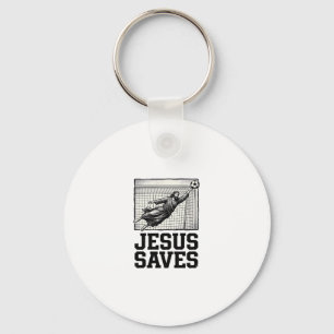 Porte-clés Jesus Sauve Gardien de Football T-Shirt Gravure Vi