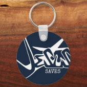 Porte-clés Jésus sauve Graffiti Bleu foncé (Recto)