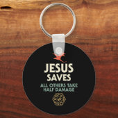 Porte-clés Jesus Saves DM Dragon D20 Dice Cadeau RPG Rôle Pla (Recto)