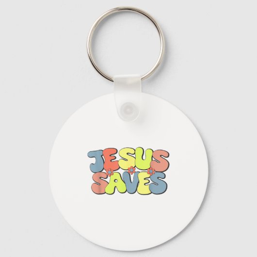 Porte-clés Jesus Saves - Hipe Flower Child Style (Recto)