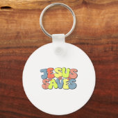Porte-clés Jesus Saves - Hipe Flower Child Style (Recto)