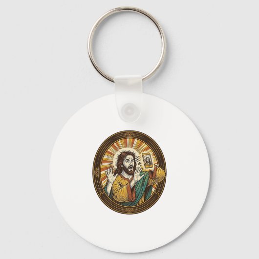 Porte-clés Jesus Selfie Accidentel avec la Caméra Frontale et (Recto)