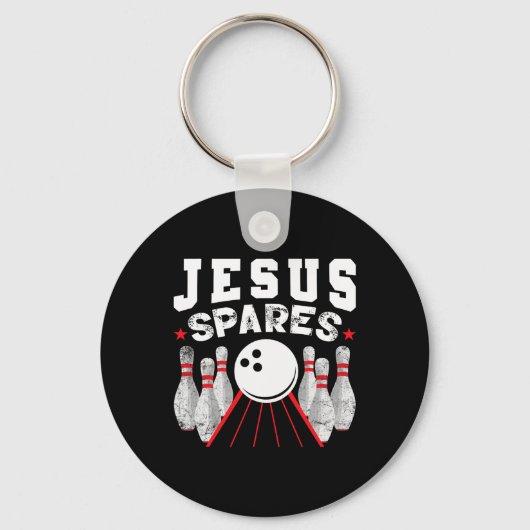 Porte-clés Jesus Spares Funny Christian Bowling (Recto)