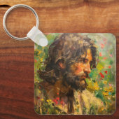 Porte-clés Jésus sur la prairie (Recto)
