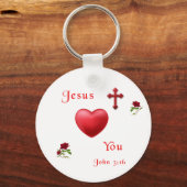 Porte-clés jésus t'aime (Recto)