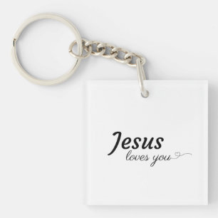 Porte-clés Jésus t'aime Porte - clé acrylique