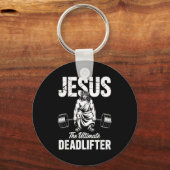 Porte-clés Jesus The Deadlifter Funny Christian Gym Pun (Recto)