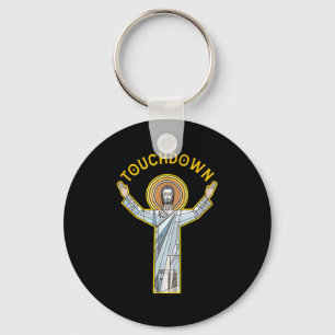 Porte-clés Jesus Touchdown Amusant Citation de foi chrétienne