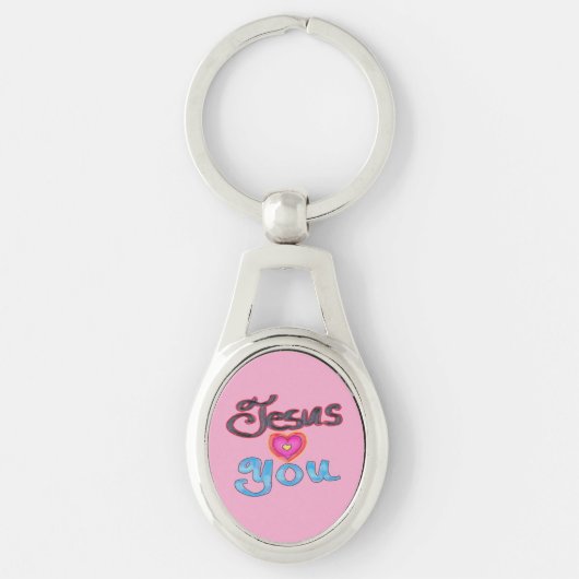 Porte-clés Jésus vous aime pour les dames chrétien (Devant)