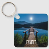 Porte-clés Jetée de nuit sous une Pleine lune (Recto)