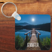 Porte-clés Jetée de nuit sous une Pleine lune (Recto)