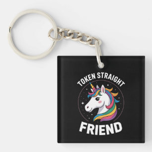 Porte-clés Jeton Ami Droit Licorne Gay Fierté LGBTQ Allié