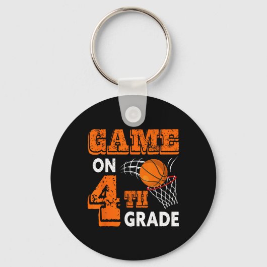 Porte-clés Jeu De Basket De 4E Année Retour À L'École Fun Gi (Recto)