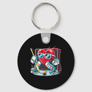 Porte-clés Jeu de coeur Jeu de hockey gardien de but Valentin