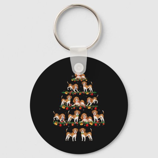Porte-clés Jeu de famille fixe Noël correspondant Chien Beagl (Recto)