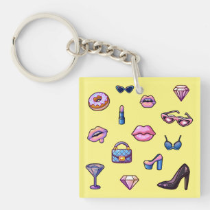 Porte-clés Jeu de filles glamour Y2K