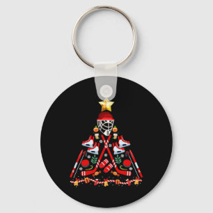 Porte-clés Jeu de hockey sur glace Noël Arbre s'amuser Xmas P