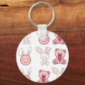 Porte-clés jeu de lapin, rétro, vintage (Recto)